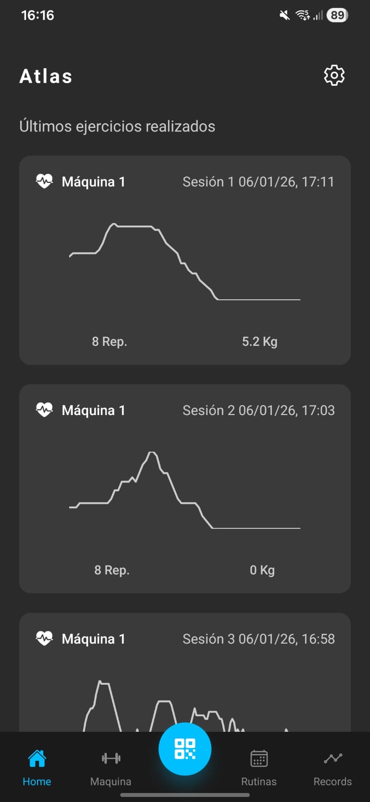 Pantalla de inicio de Repex App